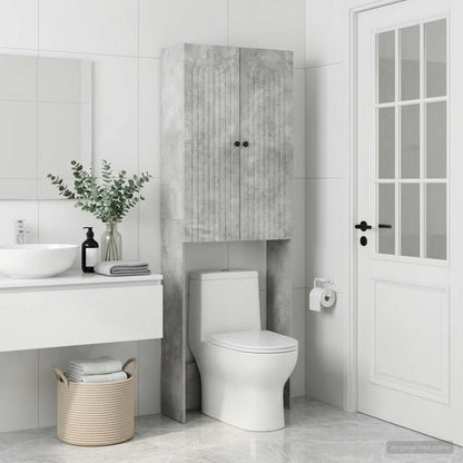 Toilet Cabinet ALKMAAR Concrete Grey 66 x 25.5 x 190 cm