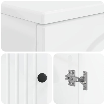 Toilet Cabinet ALKMAAR High Gloss White 66 x 25.5 x 190 cm