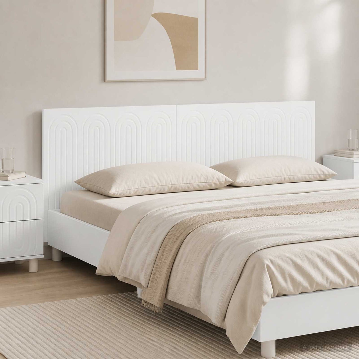 Wall-Mounted Headboard ALKMAAR White Engineered Wood