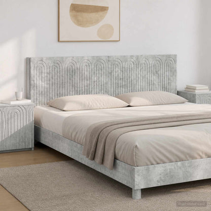 Wall-Mounted Headboard ALKMAAR Concrete Grey Engineered Wood
