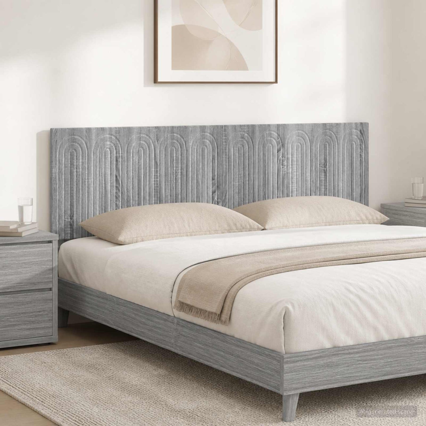 Wall-Mounted Headboard ALKMAAR Grey Sonoma Engineered Wood