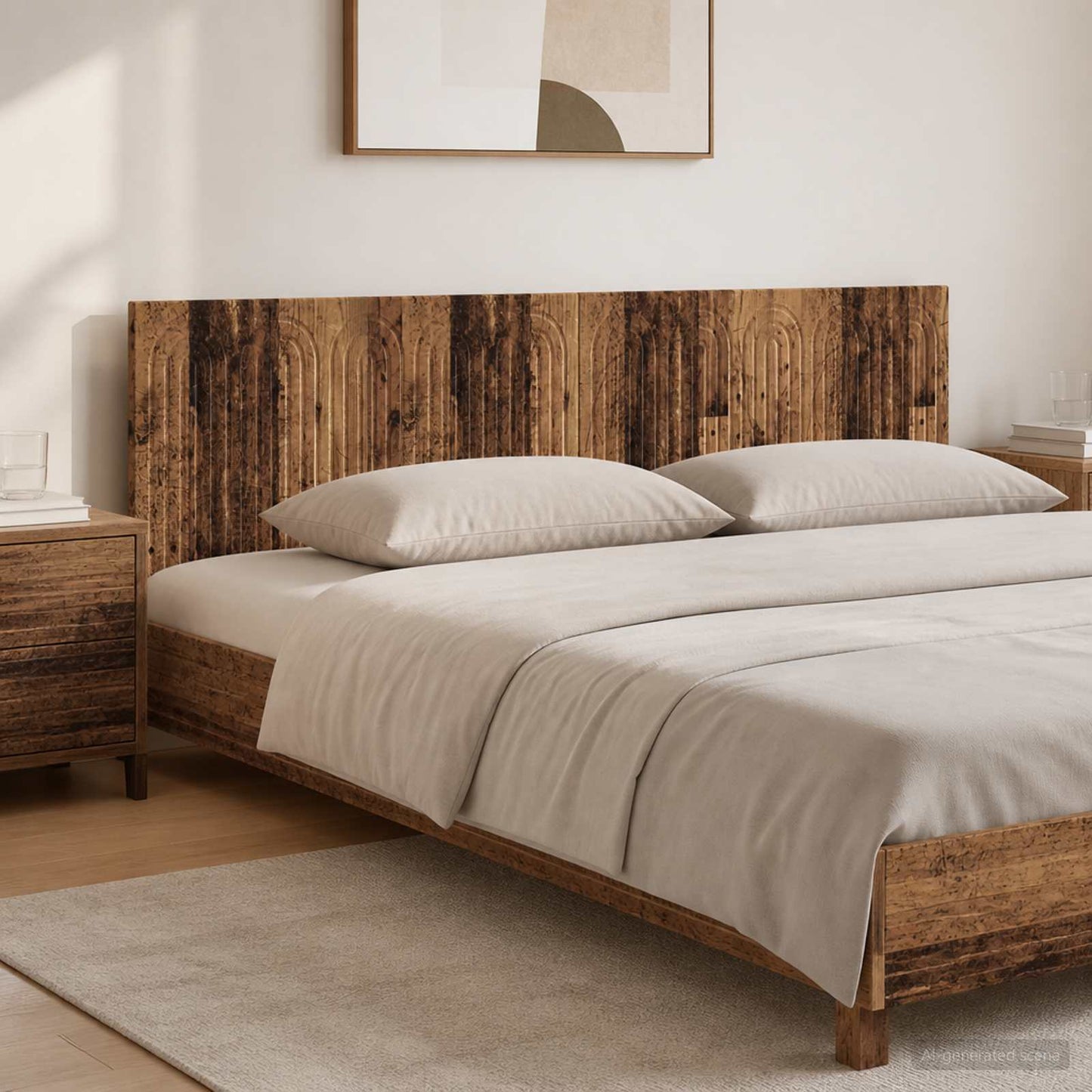 Wall-Mounted Headboard ALKMAAR Old Wood Engineered Wood