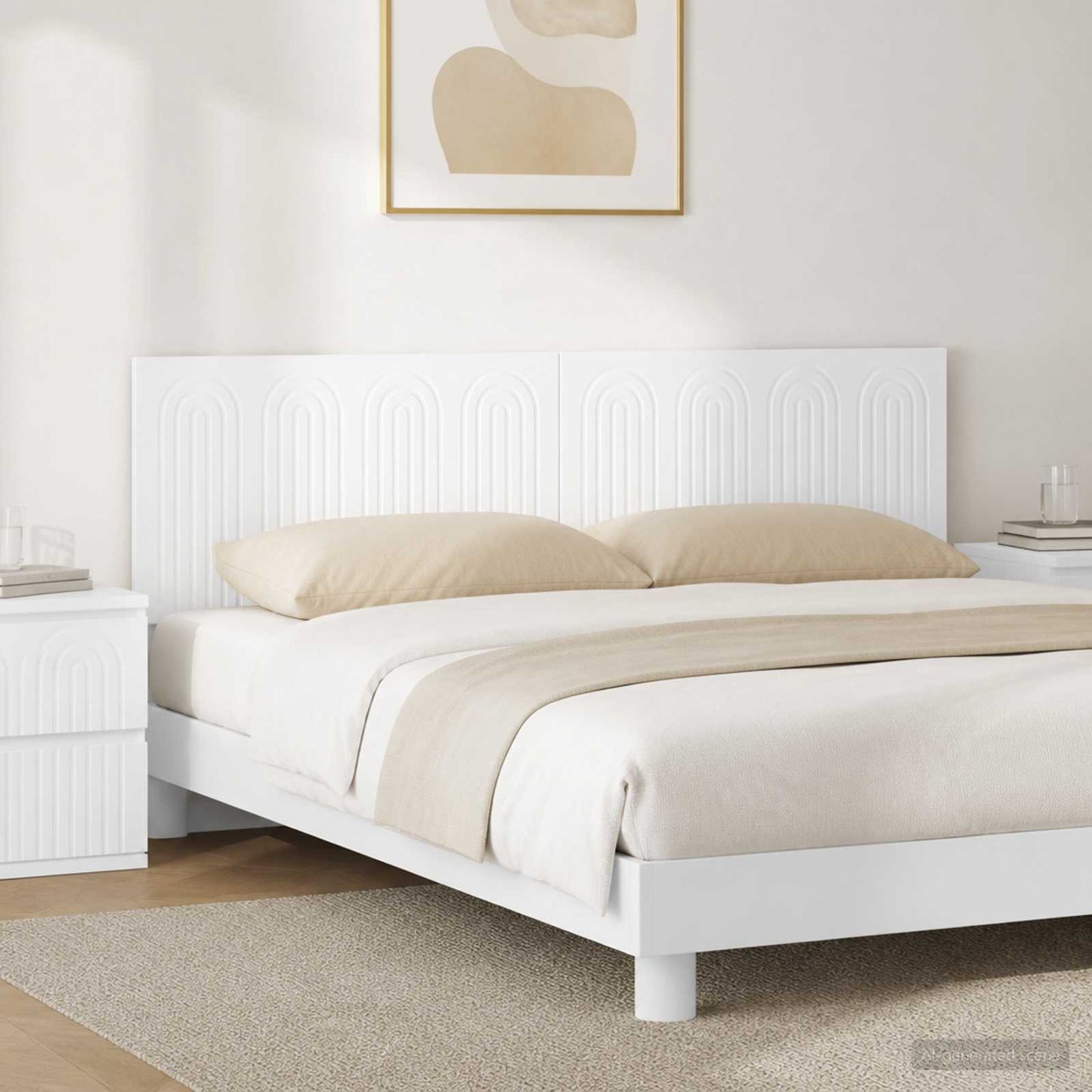 Wall-Mounted Headboard ALKMAAR White Engineered Wood