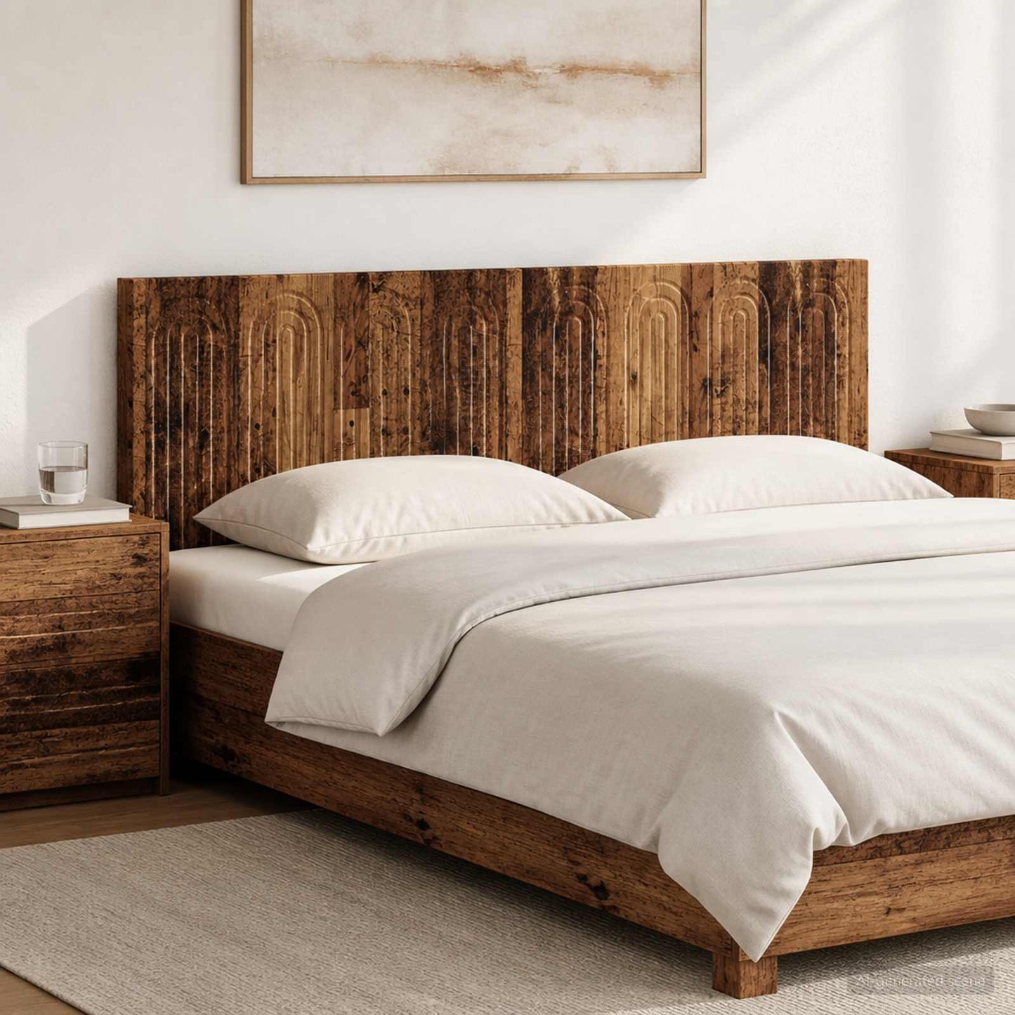 Wall-Mounted Headboard ALKMAAR Old Wood Engineered Wood