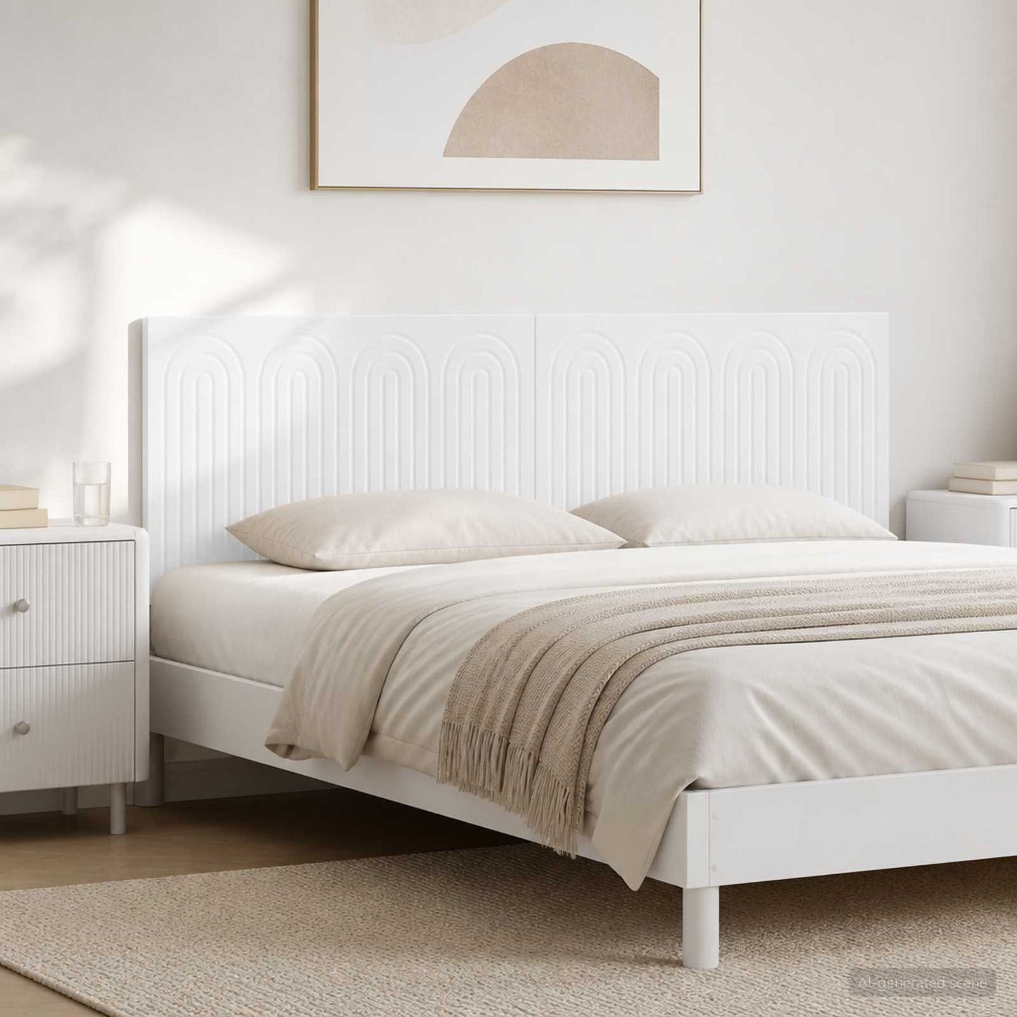 Wall-Mounted Headboard ALKMAAR White Engineered Wood