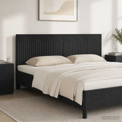 Wall-Mounted Headboard ALKMAAR Black Engineered Wood