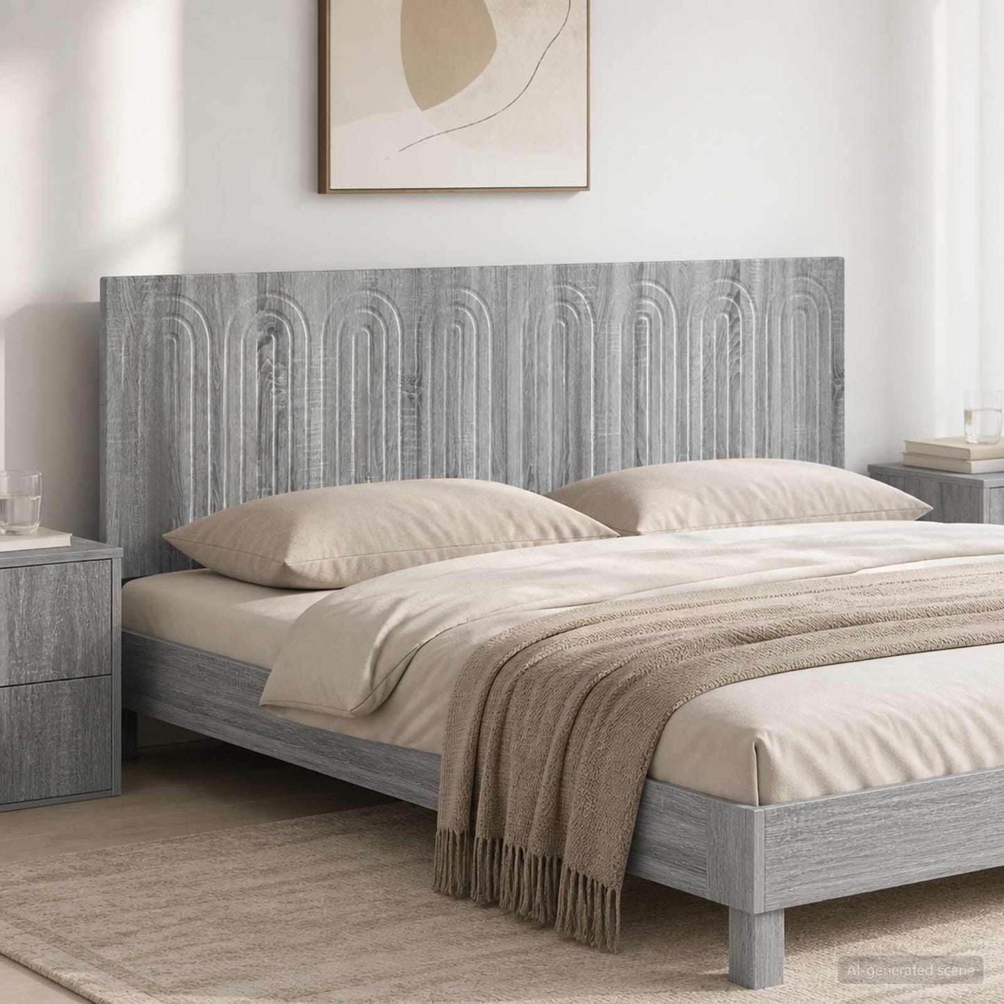 Wall-Mounted Headboard ALKMAAR Grey Sonoma Engineered Wood