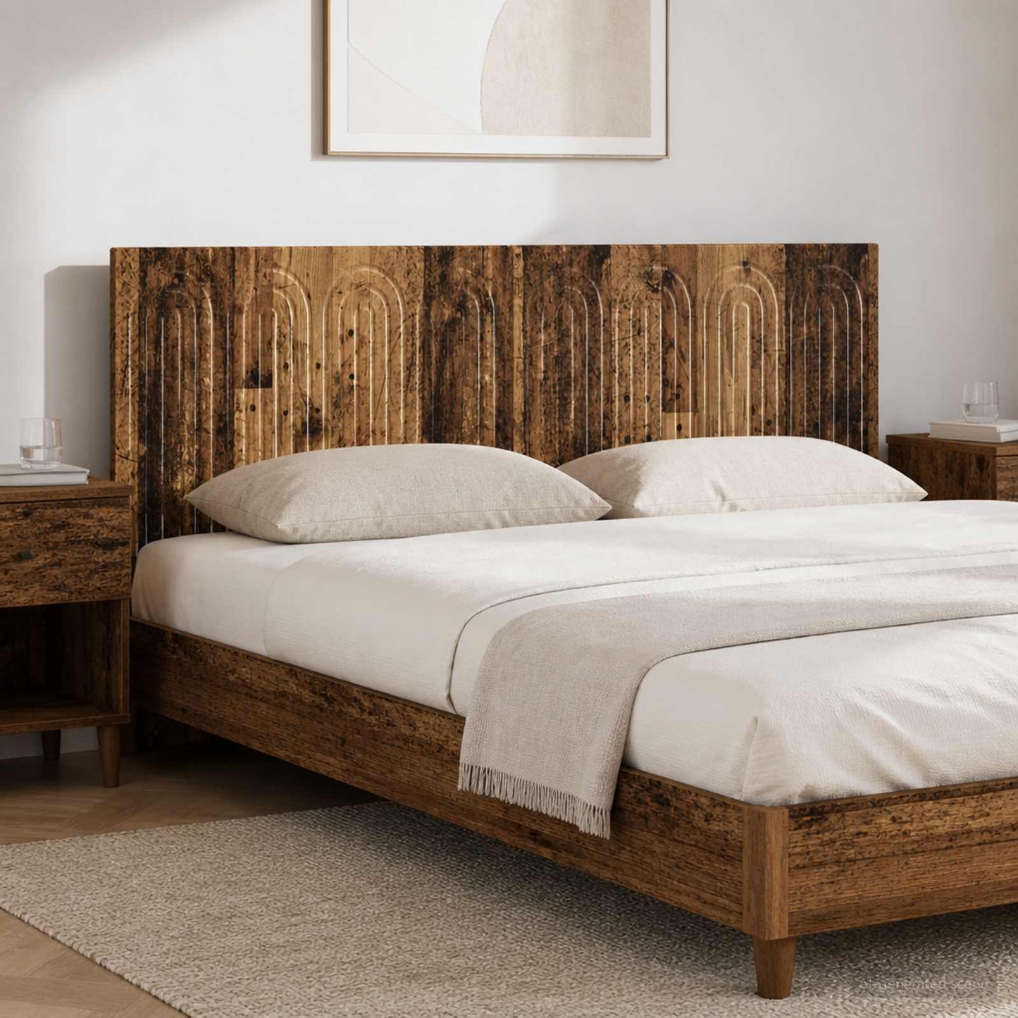 Wall-Mounted Headboard ALKMAAR Old Wood Engineered Wood