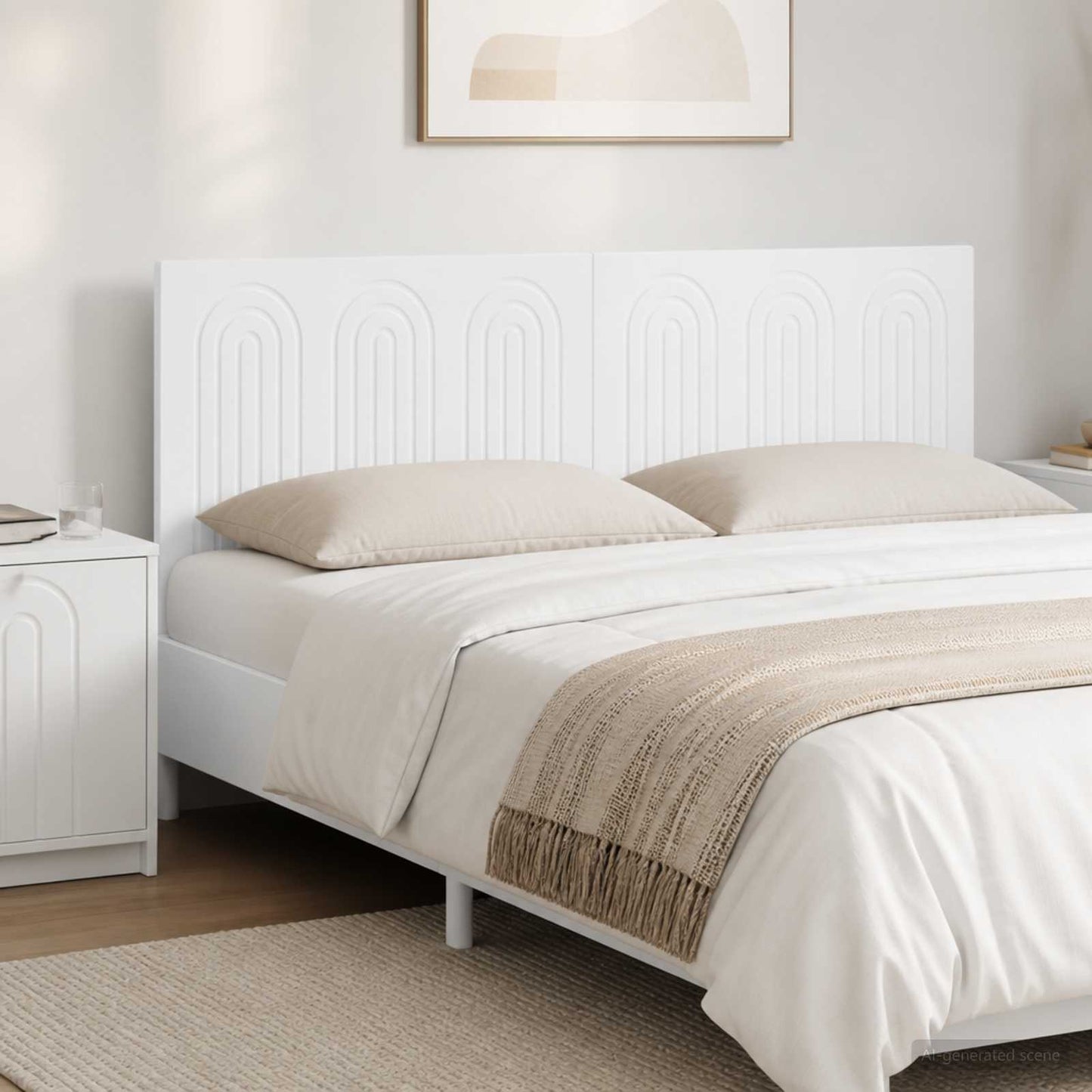 Wall-Mounted Headboard ALKMAAR White Engineered Wood