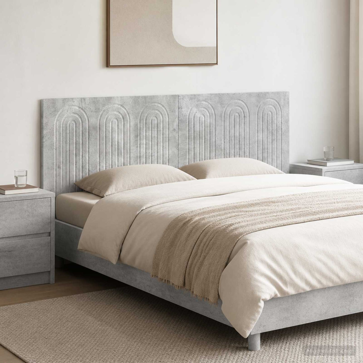 Wall-Mounted Headboard ALKMAAR Concrete Grey Engineered Wood