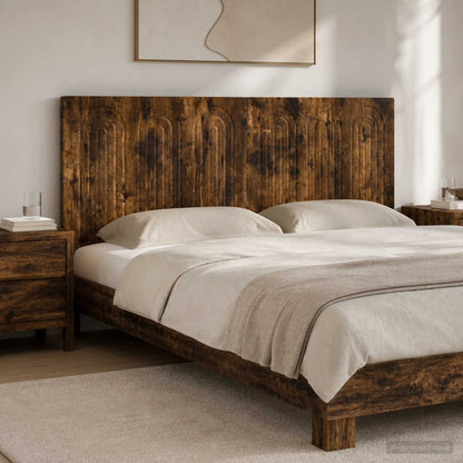 Wall-Mounted Headboard ALKMAAR Smoked Oak Engineered Wood