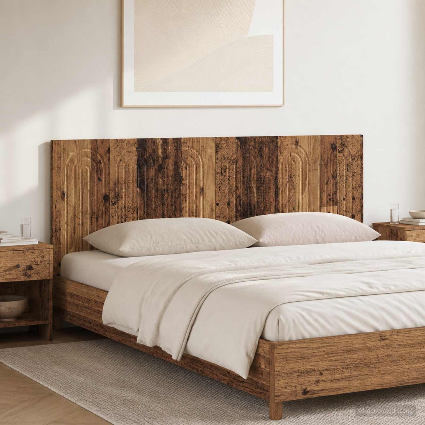 Wall-Mounted Headboard ALKMAAR Old Wood Engineered Wood