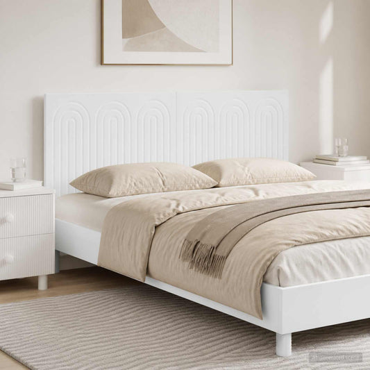 Wall-Mounted Headboard ALKMAAR High Gloss White Engineered Wood