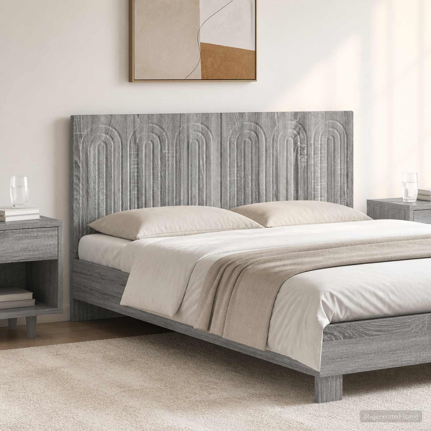 Wall-Mounted Headboard ALKMAAR Grey Sonoma Engineered Wood