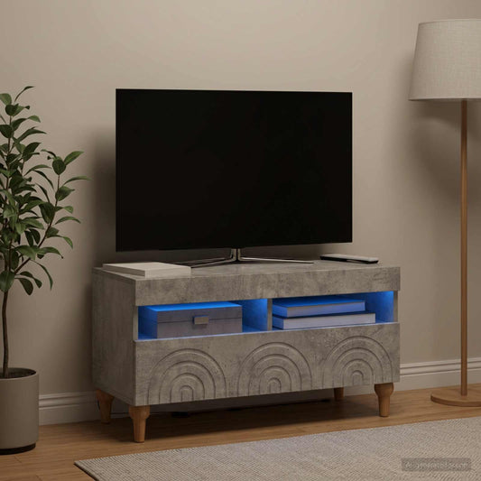 LED TV Cabinet Concrete Grey Engineered Wood