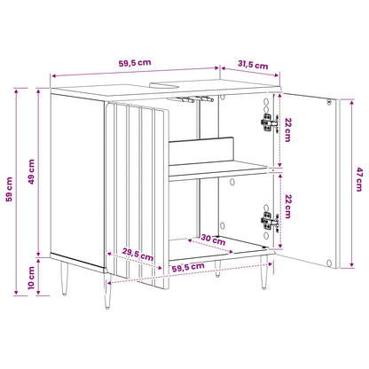 Bathroom Sink Cabinet ZWOLLE Sonoma Oak 59.5 x 31.5x 59 cm