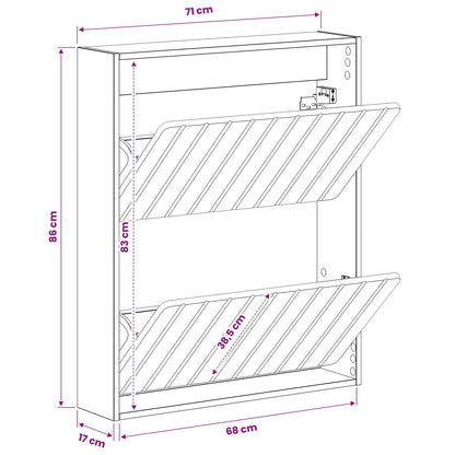 Wall-Mounted Shoe Cabinet ZWOLLE 71 x 17 x 86 cm White