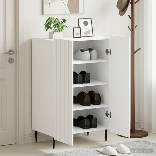 Shoe Cabinet ZWOLLE 59.5 x 39.5 x 91.5 cm Engineered Wood White