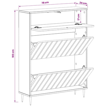Shoe Cabinet ZWOLLE 78 x 24 x 103 cm Engineered Wood Old Wood
