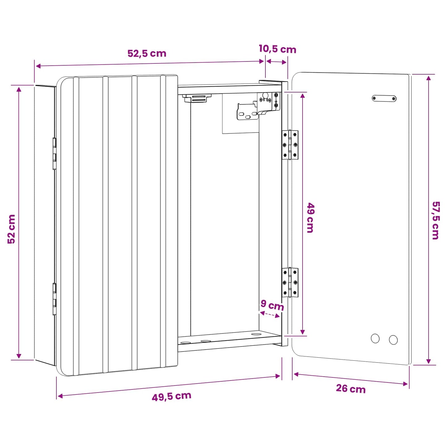 Dartboard Cabinet ZWOLLE Grey Sonoma 52.5 x 10.5 x 57.5 cm