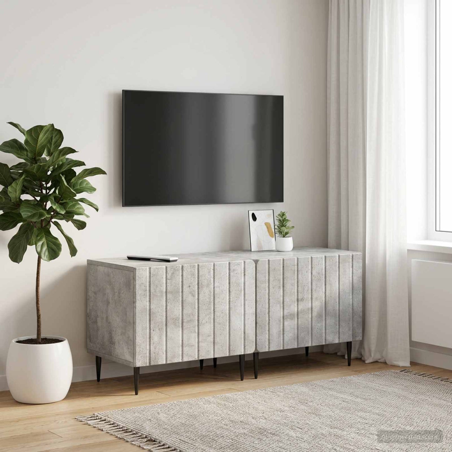 TV Cabinet Concrete Grey Engineered Wood