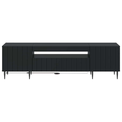 LED TV Cabinet Black Engineered Wood