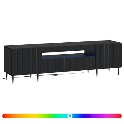 LED TV Cabinet Black Engineered Wood