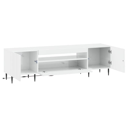 LED TV Cabinet High Gloss White Engineered Wood