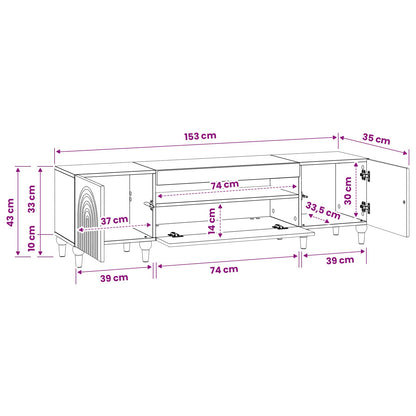 LED TV Cabinet Old Wood Engineered Wood