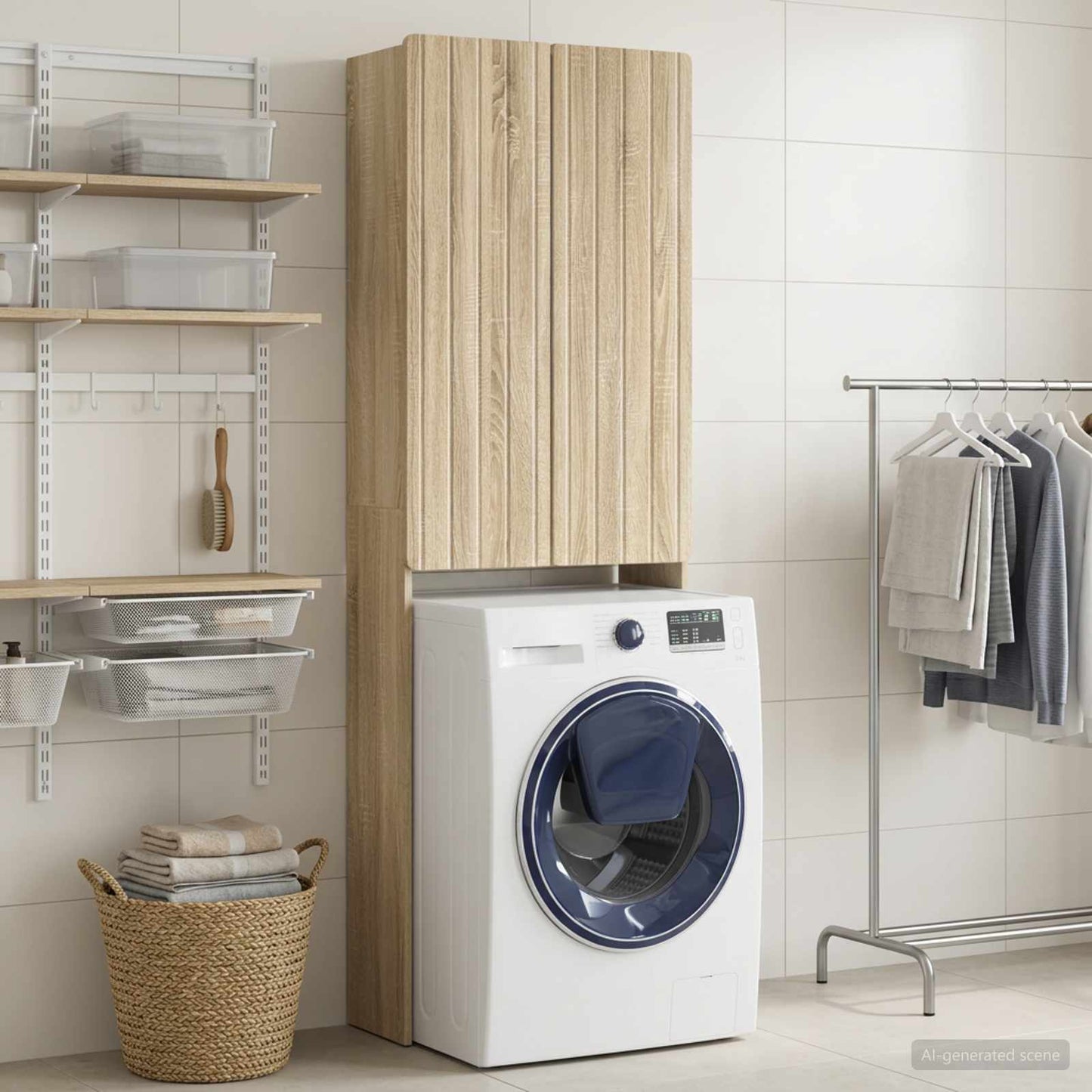 Toilet Cabinet ZWOLLE Sonoma Oak 66 x 25.5 x 190 cm
