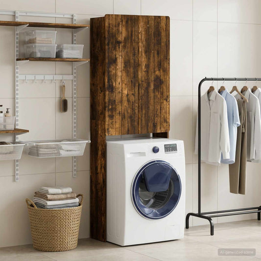 Toilet Cabinet ZWOLLE Smoked Oak 66 x 25.5 x 190 cm