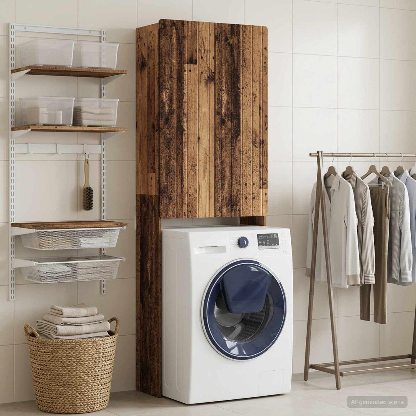 Toilet Cabinet ZWOLLE Old Wood 66 x 25.5 x 190 cm