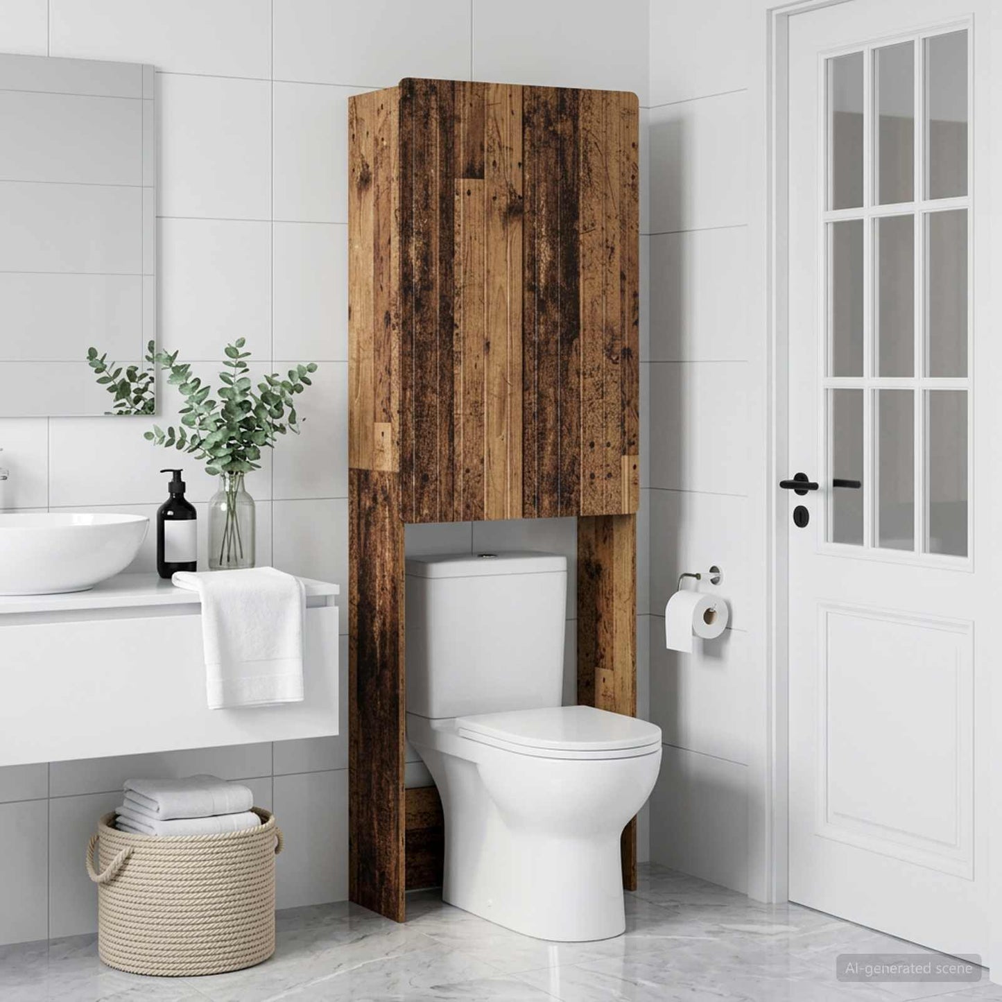 Toilet Cabinet ZWOLLE Old Wood 66 x 25.5 x 190 cm