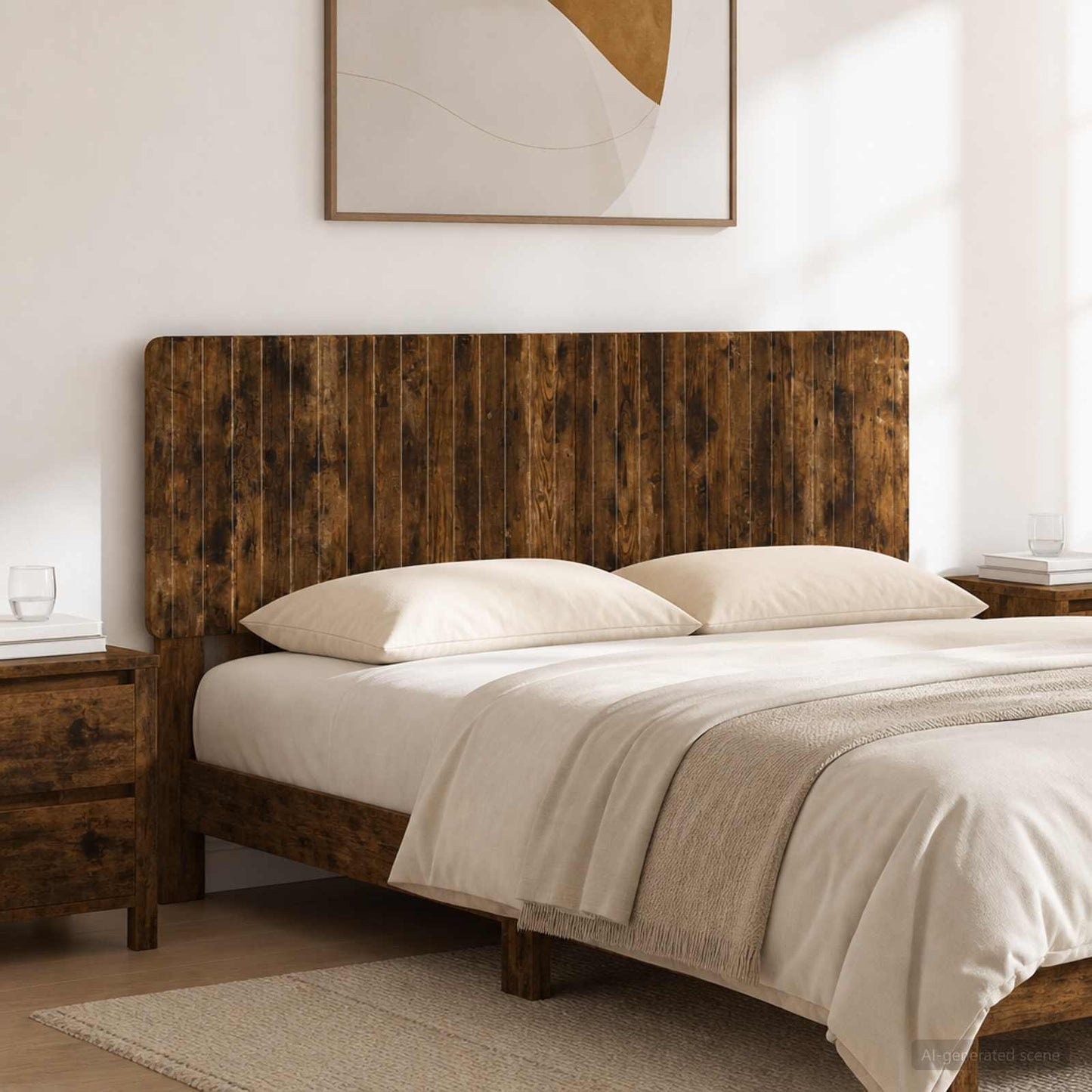 Wall-Mounted Headboard ZWOLLE Smoked Oak Engineered Wood