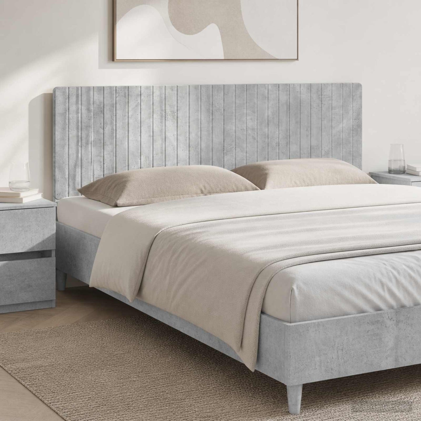 Wall-Mounted Headboard ZWOLLE Concrete Grey Engineered Wood