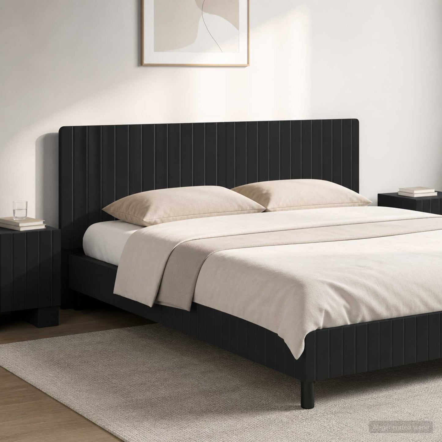 Wall-Mounted Headboard ZWOLLE Black Engineered Wood