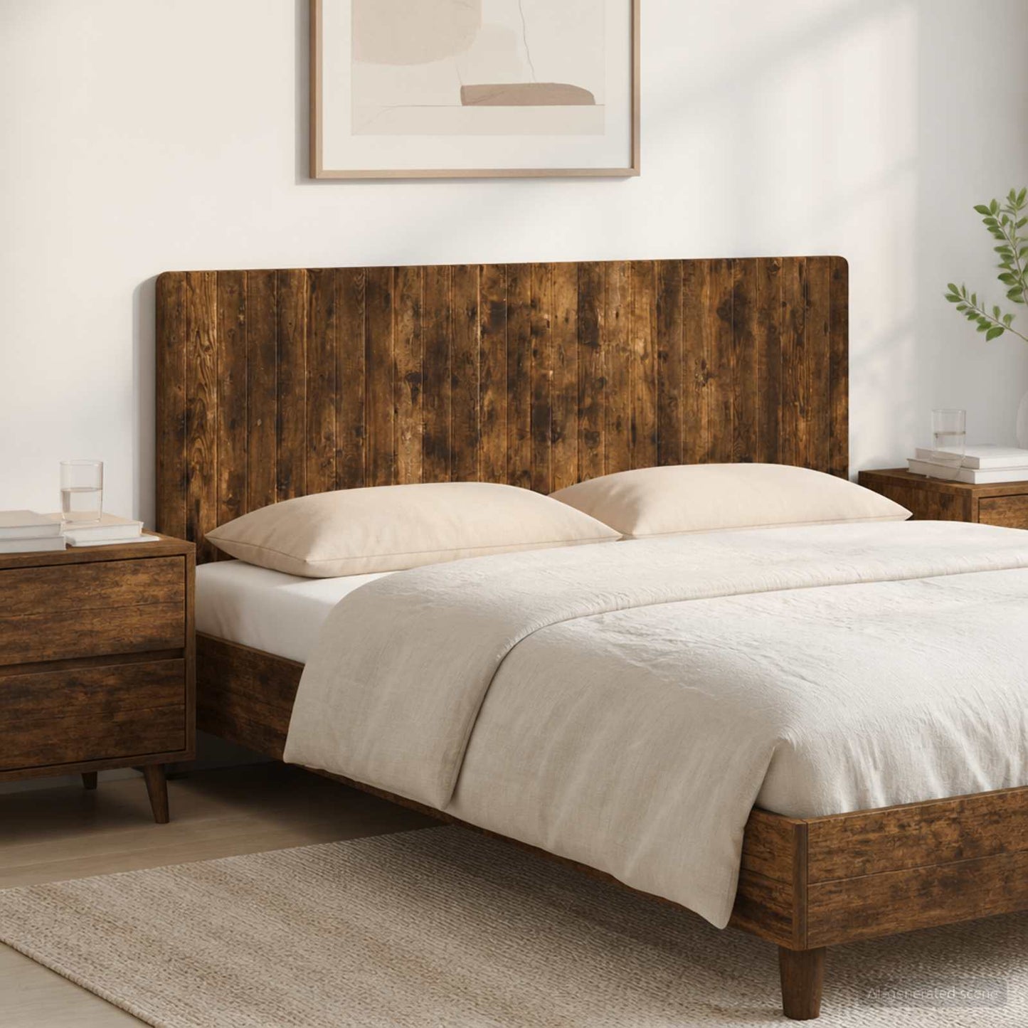 Wall-Mounted Headboard ZWOLLE Smoked Oak Engineered Wood