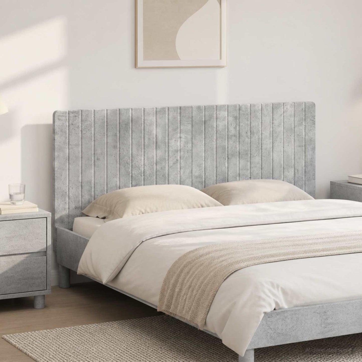 Wall-Mounted Headboard ZWOLLE Concrete Grey Engineered Wood