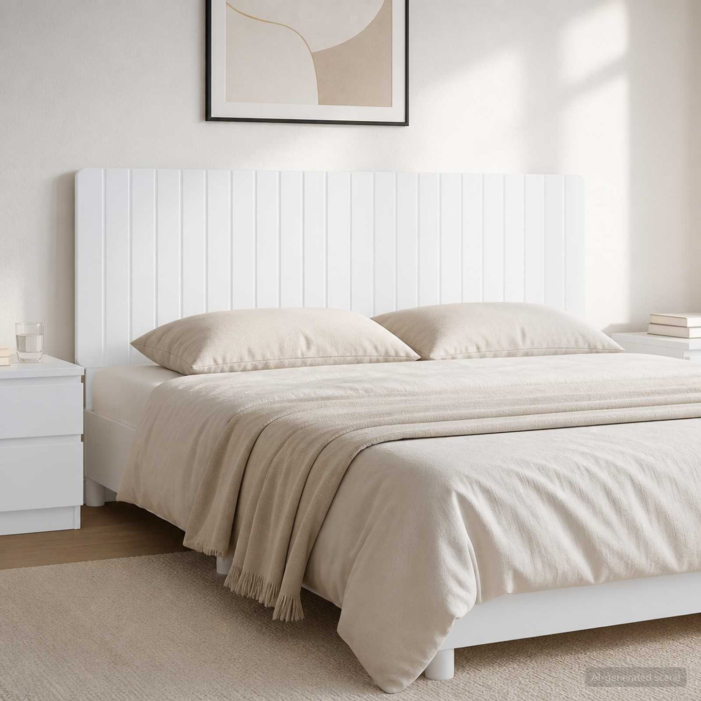 Wall-Mounted Headboard ZWOLLE High Gloss White Engineered Wood