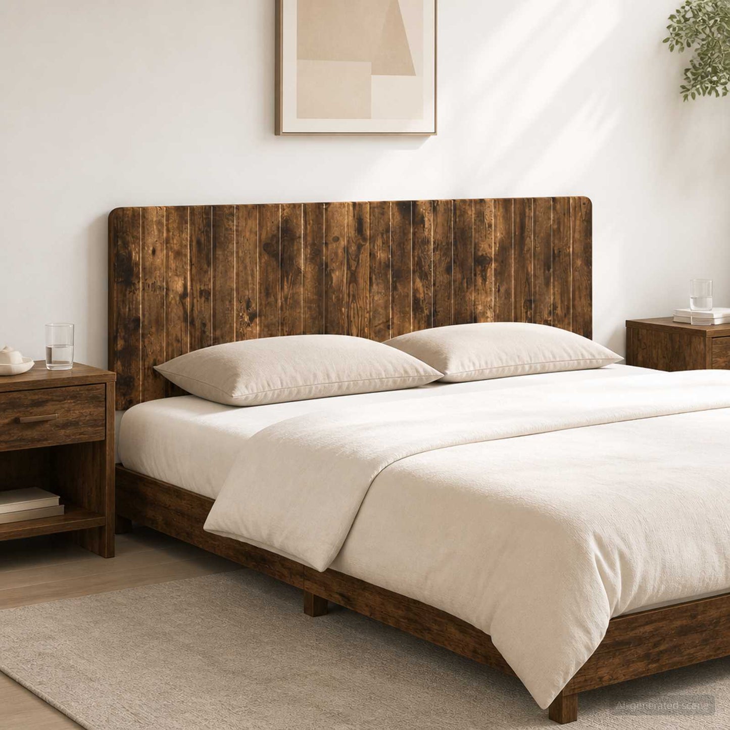 Wall-Mounted Headboard ZWOLLE Smoked Oak Engineered Wood