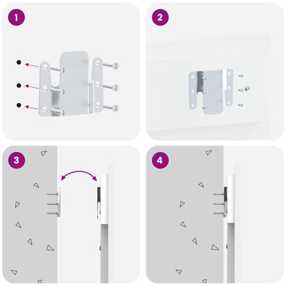Wall-Mounted Headboard ZWOLLE White Engineered Wood