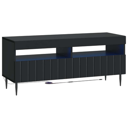 LED TV Cabinet Black Engineered Wood