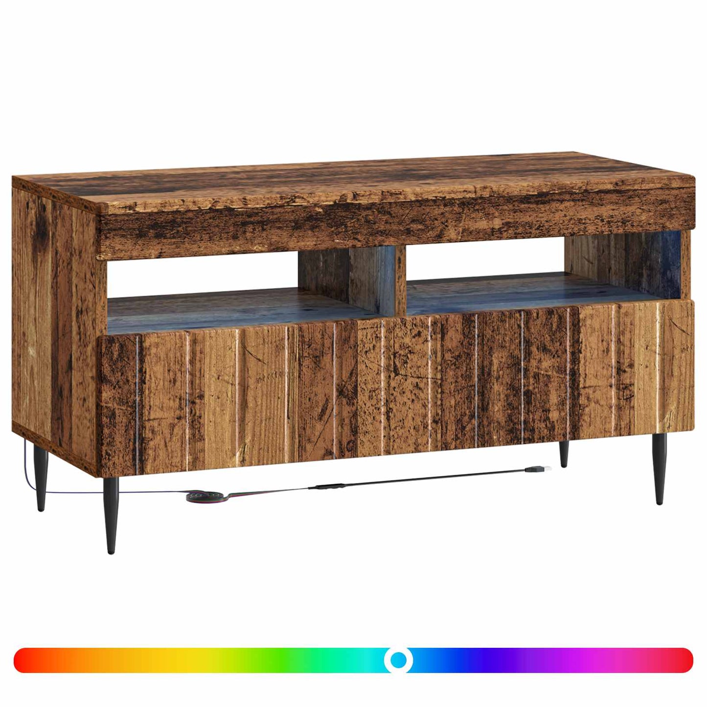 LED TV Cabinet Old Wood Engineered Wood