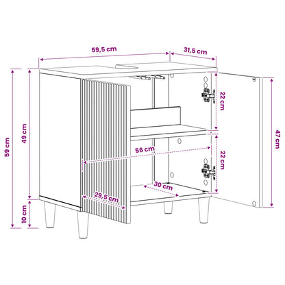 Bathroom Sink Cabinet ARNHEM White 59.5 x 31.5x 59 cm