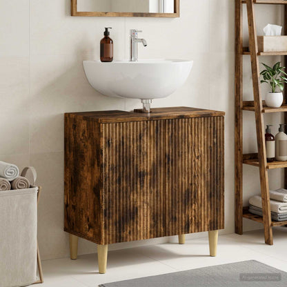 Bathroom Sink Cabinet ARNHEM Smoked Oak 59.5 x 31.5x 59 cm