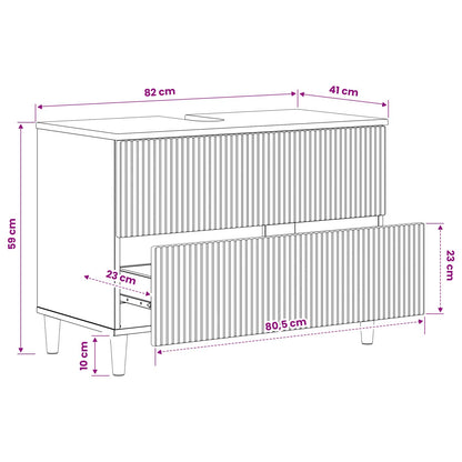 Bathroom Sink Cabinet ARNHEM White 82 x 41x 59 cm