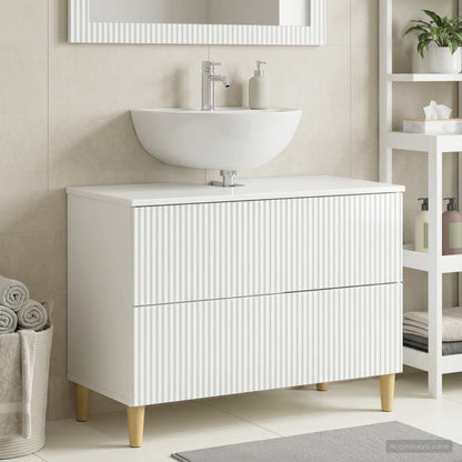Bathroom Sink Cabinet ARNHEM High Gloss White 82 x 41x 59 cm