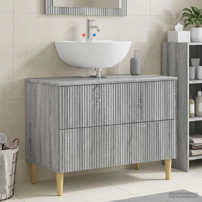Bathroom Sink Cabinet ARNHEM Grey Sonoma 82 x 41x 59 cm