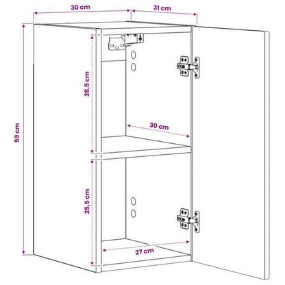 Bathroom Wall Cabinet ARNHEM Sonoma Oak 30 x 31 x 59 cm