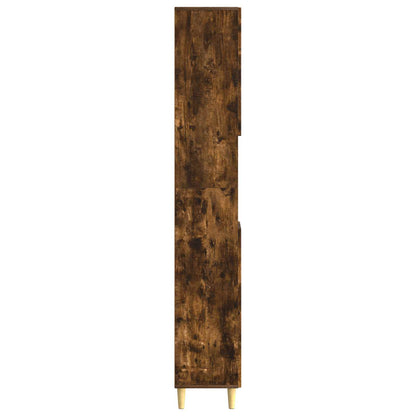 Bathroom Cabinet with Open Shelf ARNHEM Smoked Oak